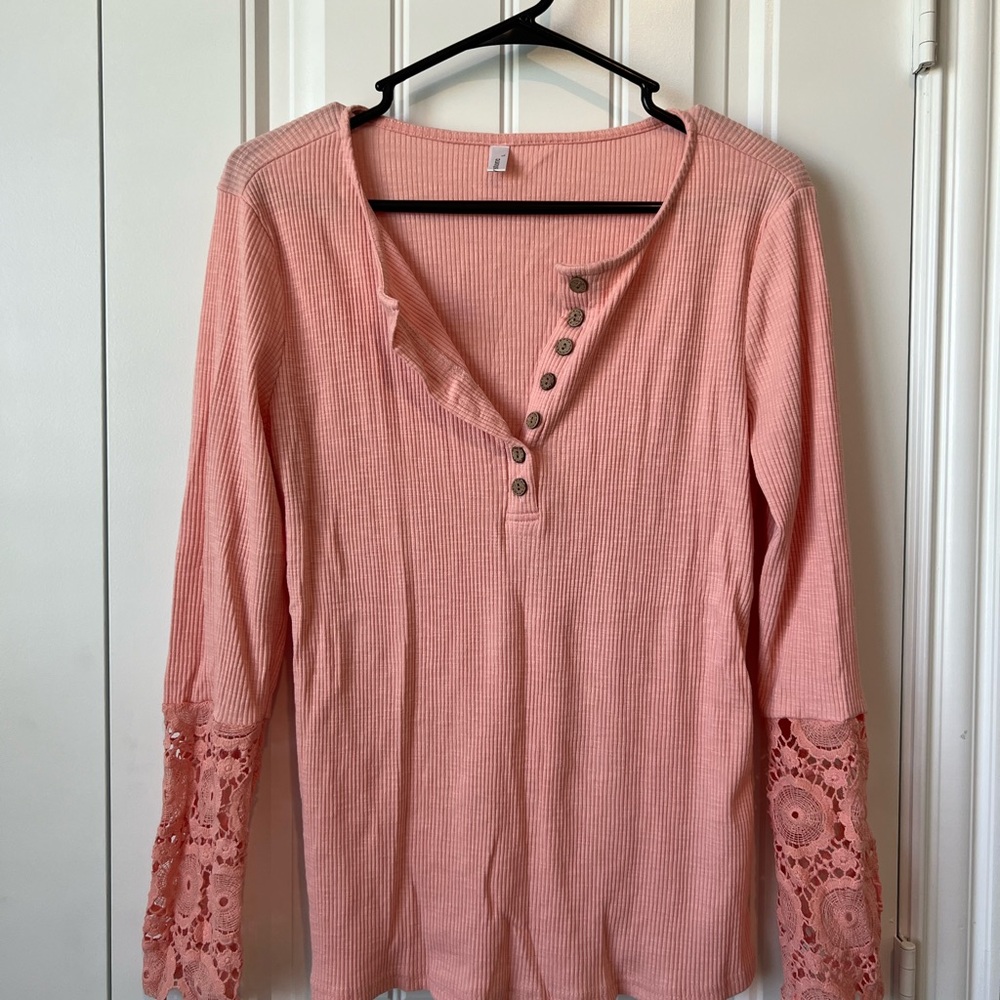Kancystore Long Sleeve Peach Women's Top